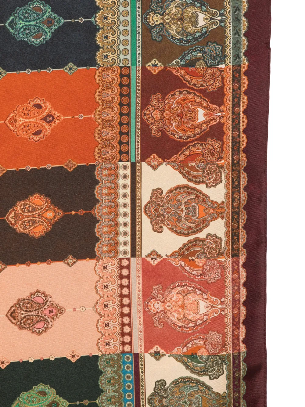ZIMMERMANN Gestreepte sjaal met paisley-print Bruin