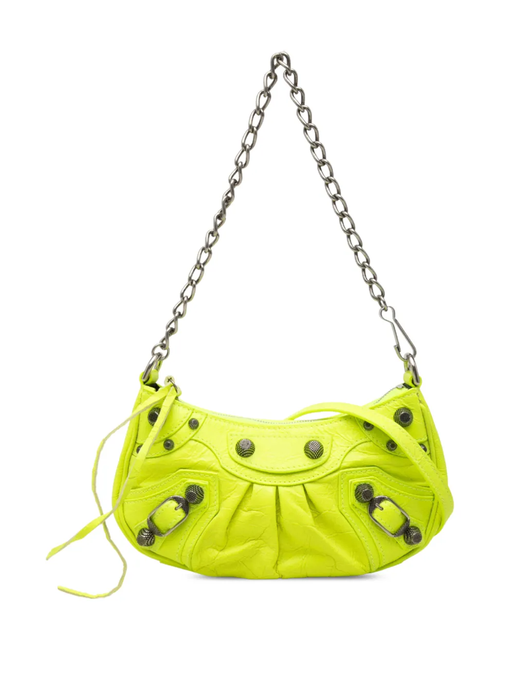 Balenciaga Pre-Owned 2000-2026 Mini Motocross Le Cagole Satchel-Tasche mit Prägung - Grün