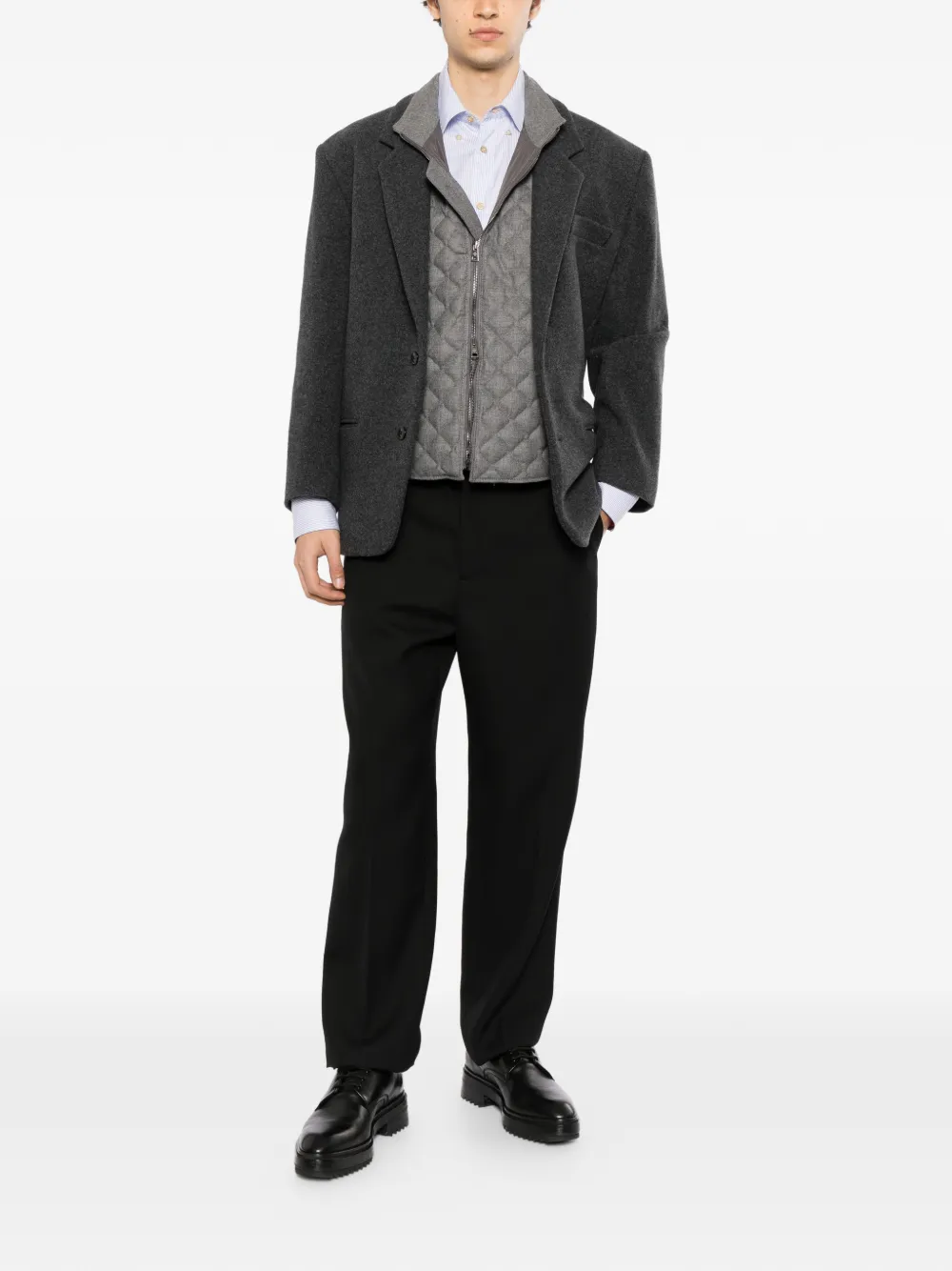Tagliatore two-way zip gilet - Grey