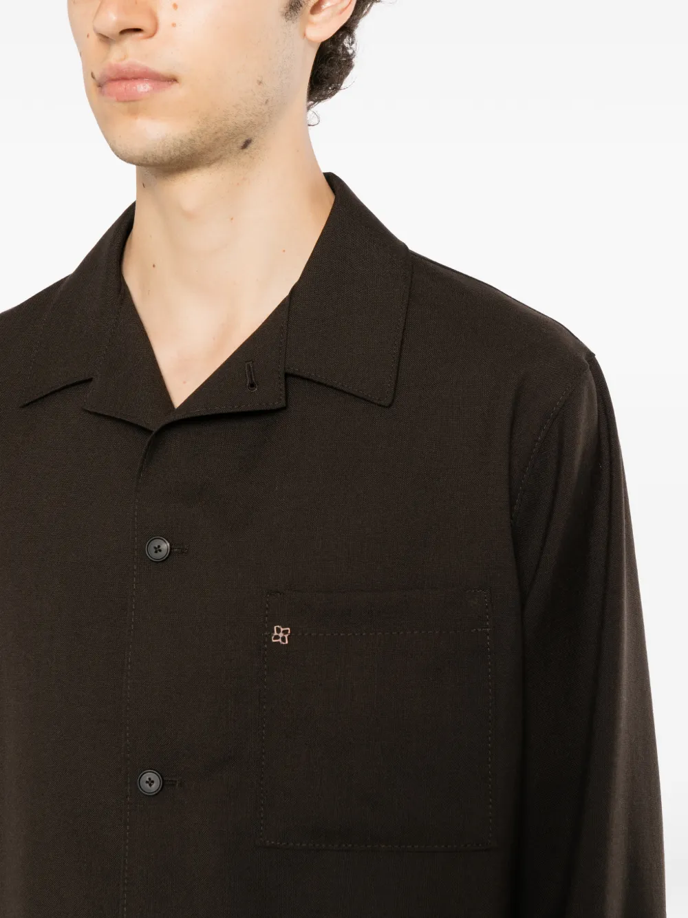 Tagliatore Shirtjack met buidel borstzak Bruin