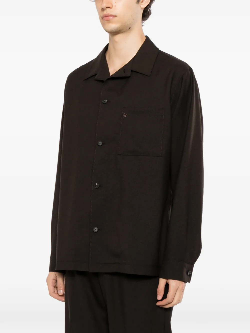 Tagliatore Shirtjack met buidel borstzak Bruin