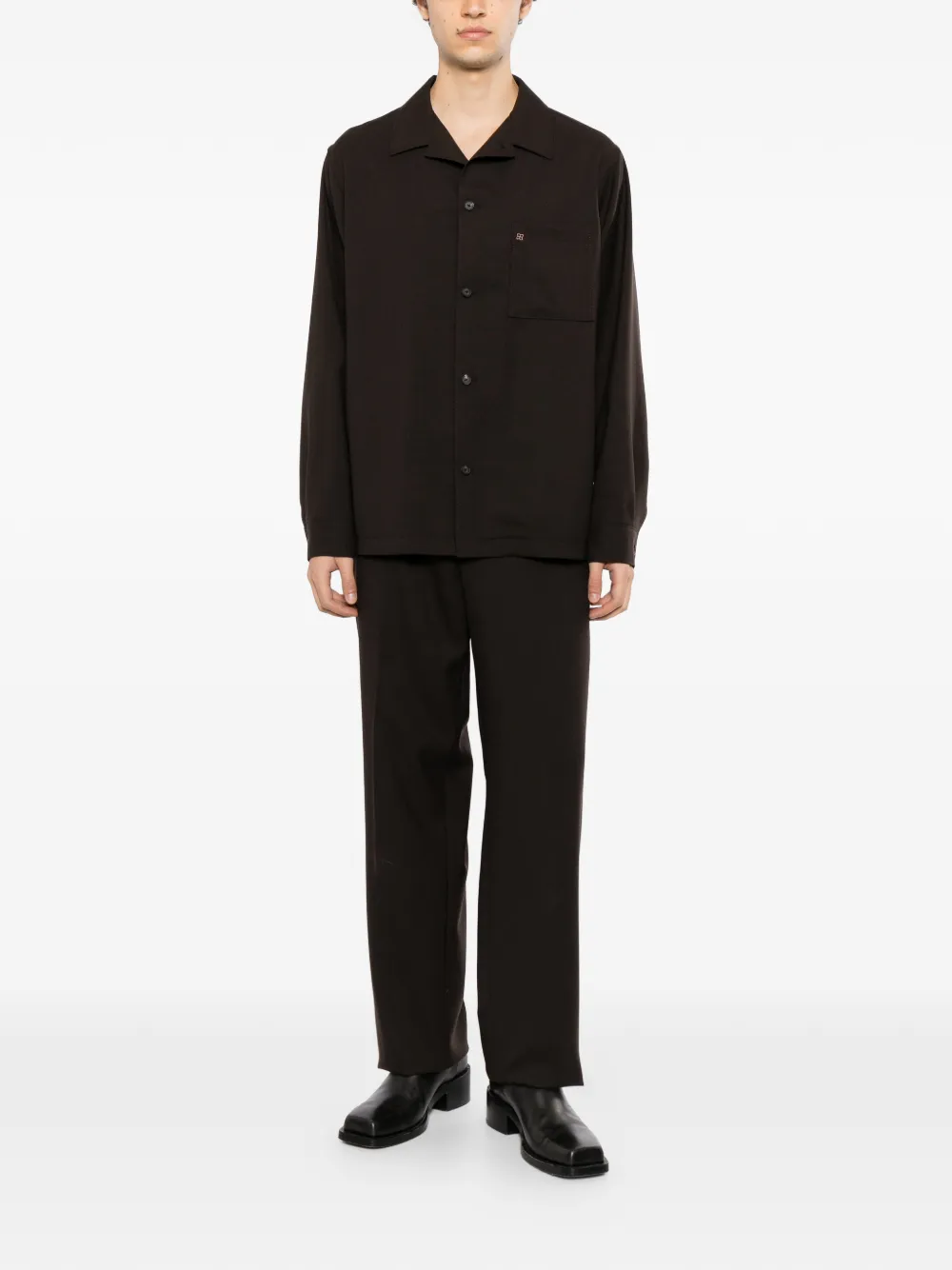 Tagliatore Shirtjack met buidel borstzak Bruin