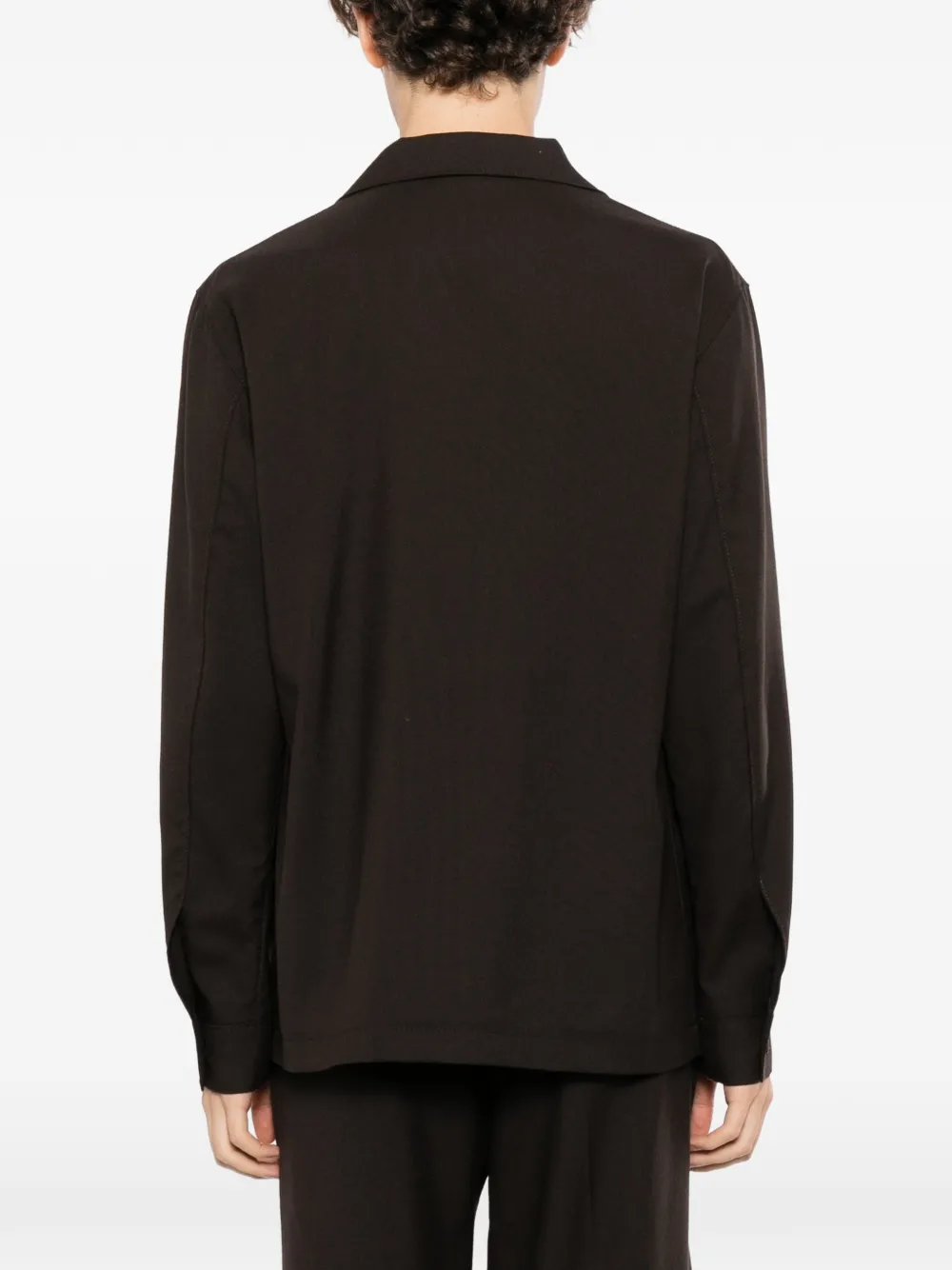 Tagliatore Shirtjack met buidel borstzak Bruin