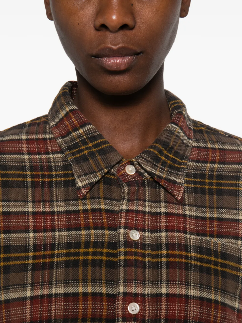 R13 plaid-pattern shirt Bruin