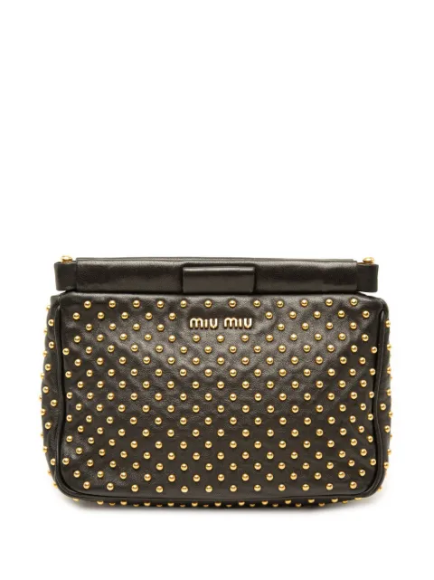 Miu Miu Pre-Owned 2010-2026 Studded Leather Frame clutch bag