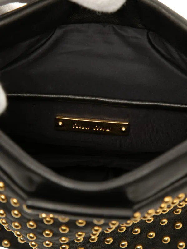 Miu Miu Pre-Owned 2010-2026 スタッズ レザー フレーム クラッチ