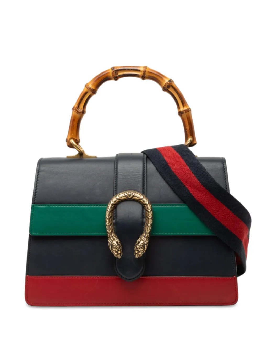 Gucci Pre-Owned 2016-2026 Mittelgroße Bamboo Dionysus Web Satchel-Tasche - Blau
