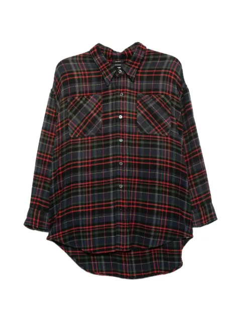 R13 plaid-check oversized shirt