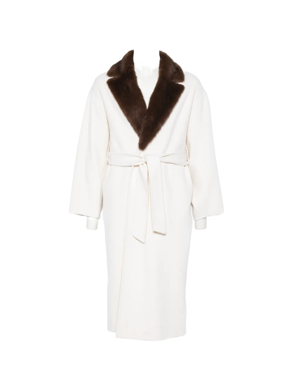 P.A.R.O.S.H. faux-fur collar belted coat - Toni neutri