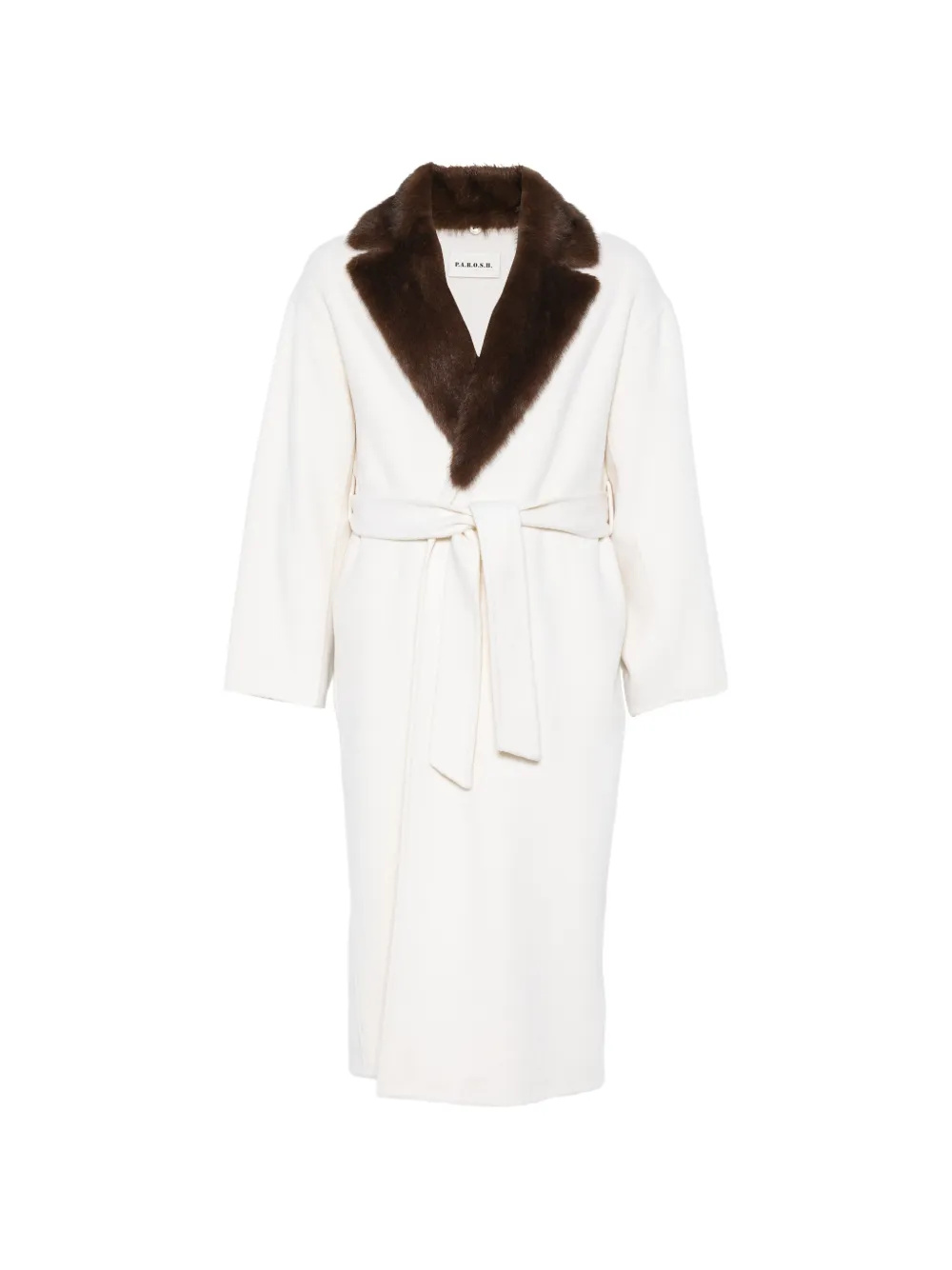 P.A.R.O.S.H. faux-fur collar belted coat