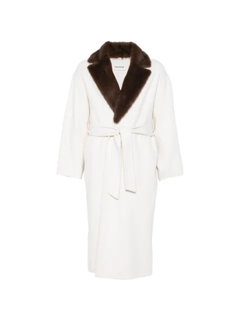 P.A.R.O.S.H. faux-fur collar belted coat