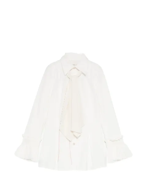 A Tentative Atelier hand smocking flare-sleeves tie shirt 