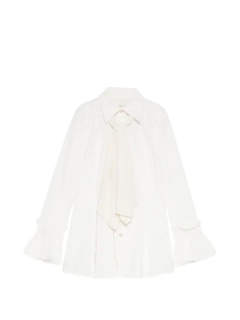 A Tentative Atelier hand smocking flare-sleeves tie shirt