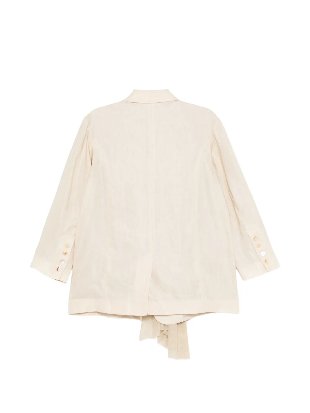 A Tentative Atelier Blazer met geknoopt detail en jacquard Beige