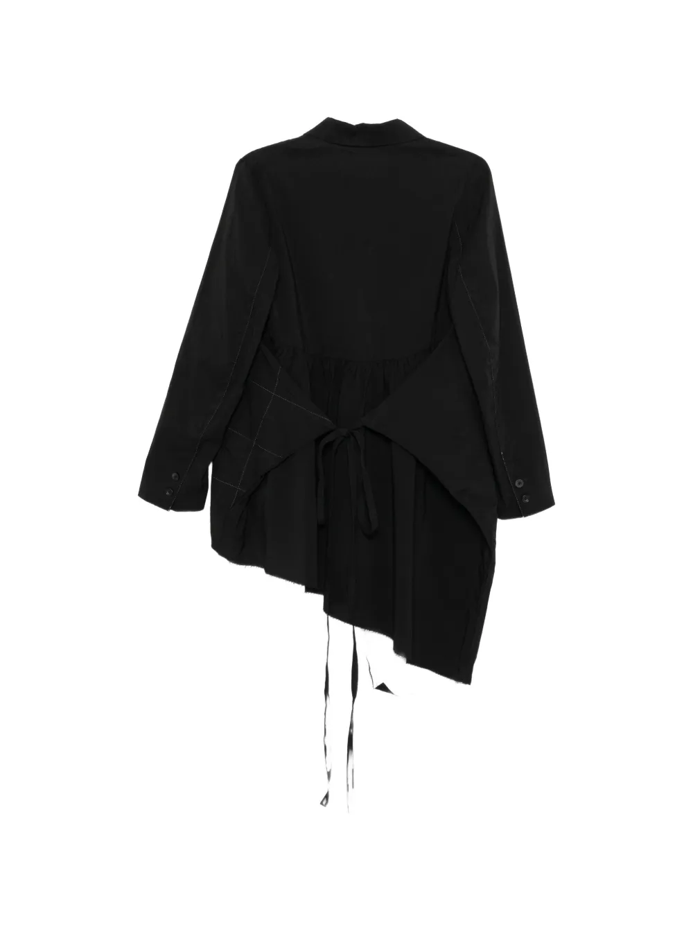 A Tentative Atelier Asymmetrische blazer met geruit stiksel Zwart