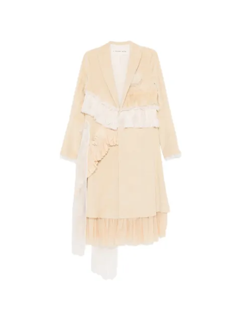 A Tentative Atelier asymmetric hand-stitch smacking drapy coat