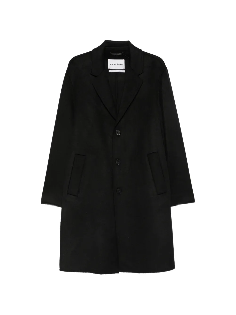 AMARANTO single-breasted notched-lapel coat - Black