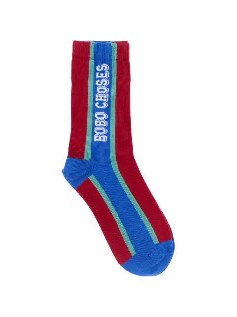 Bobo Choses logo-intarsia striped socks