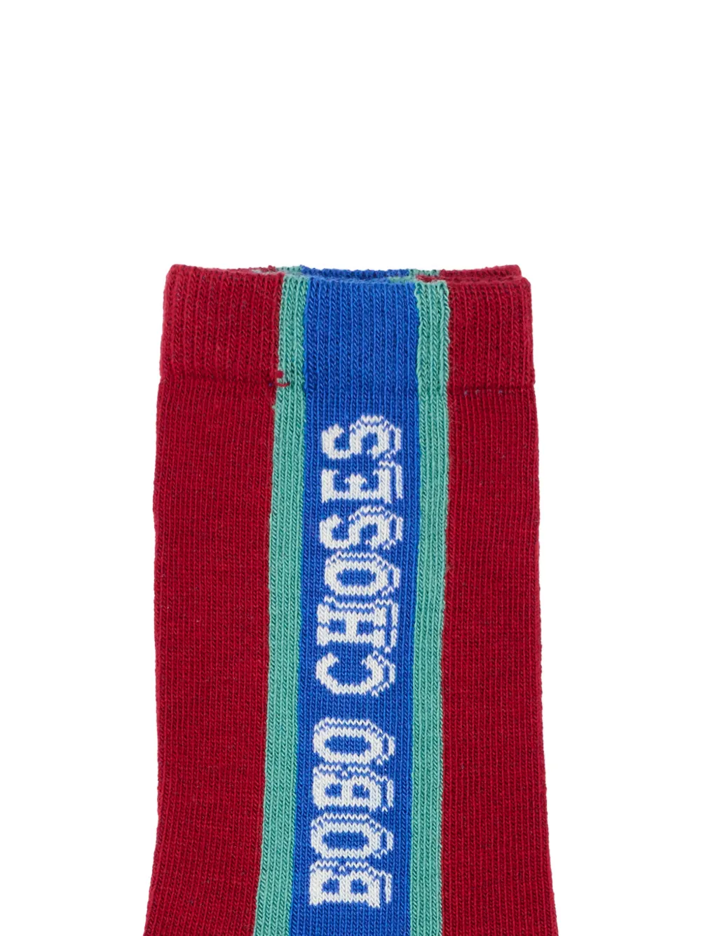 Bobo Choses Gestreepte sokken met intarsia logo Rood