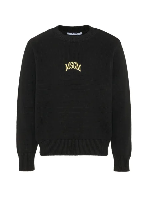 MSGM Kids logo-embroidered sweater