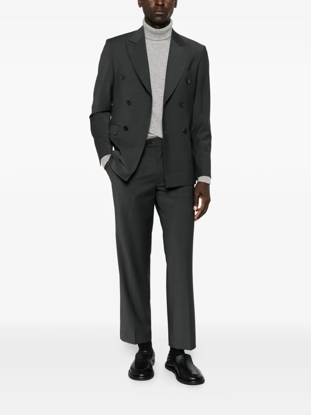AMARANTO Blazer met dubbele rij knopen en puntige revers Grijs