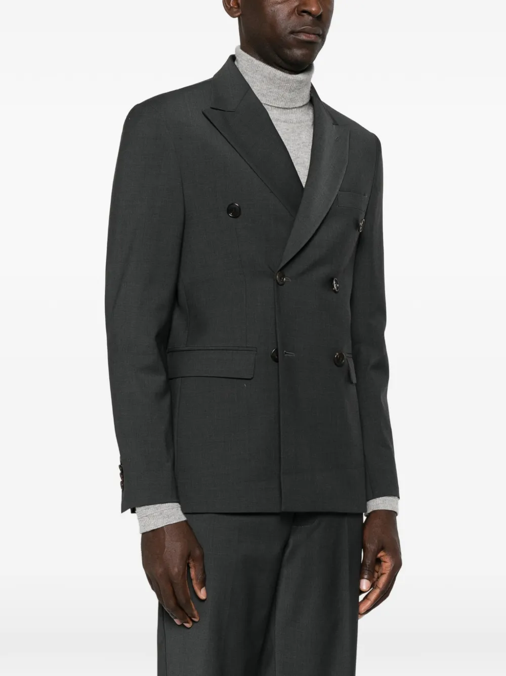 AMARANTO Blazer met dubbele rij knopen en puntige revers Grijs