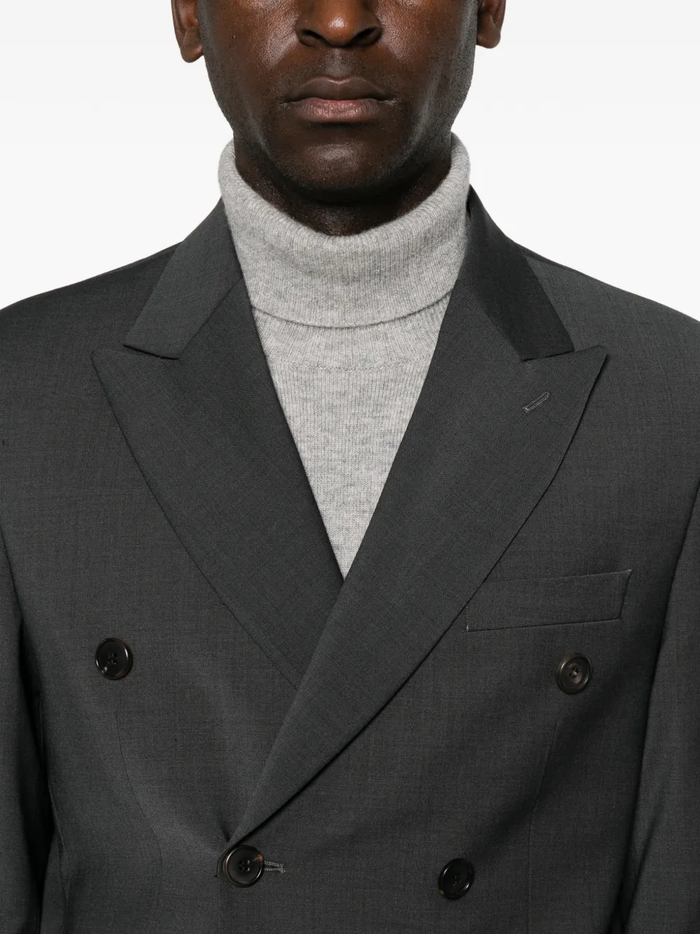 AMARANTO Blazer met dubbele rij knopen en puntige revers Grijs