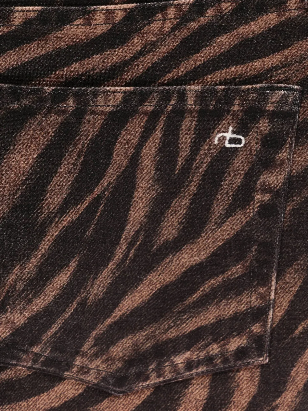 rag & bone Miramar flared broek met zebraprint Bruin