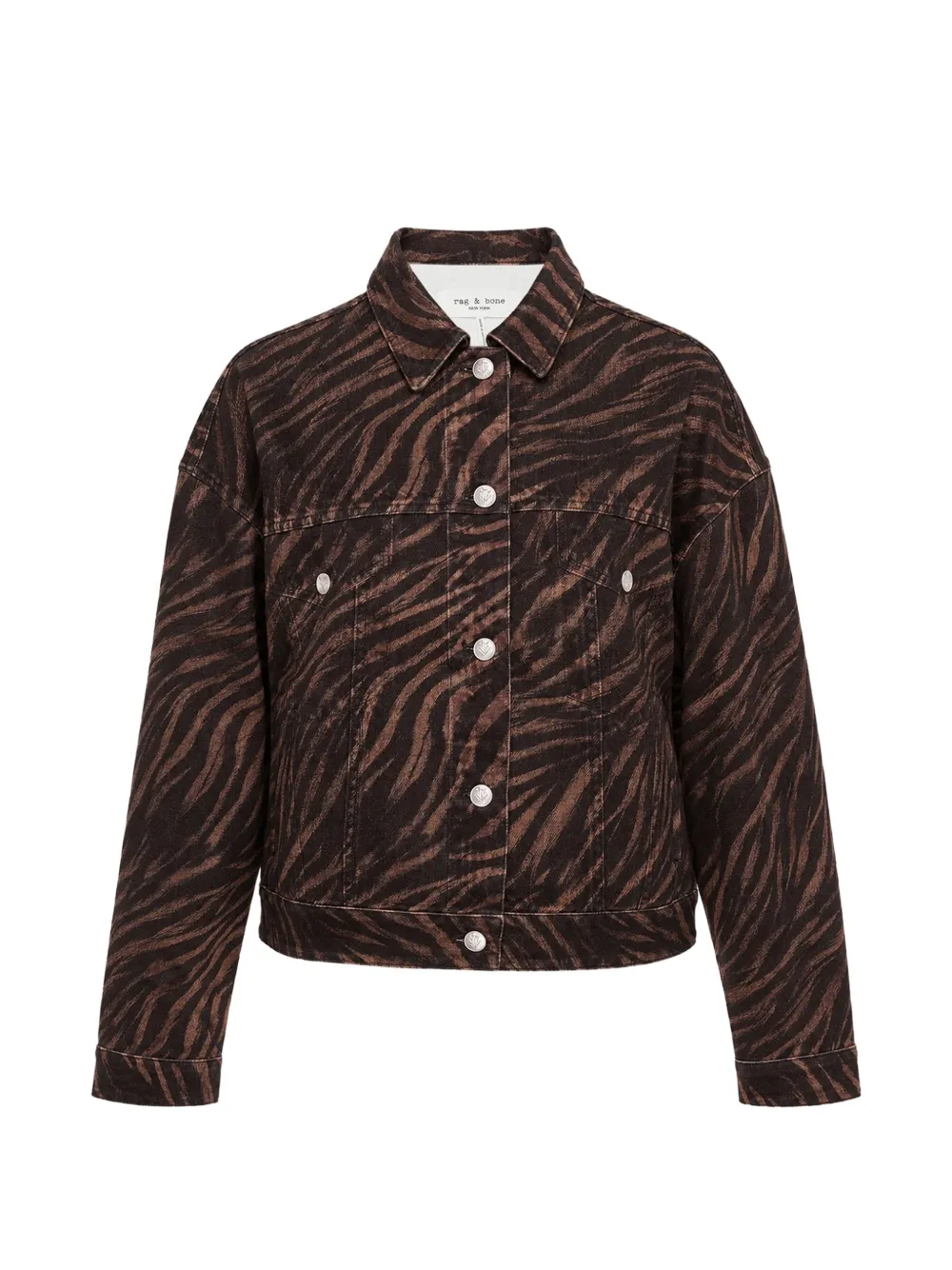 rag & bone zebra-print denim jacket - Marrone