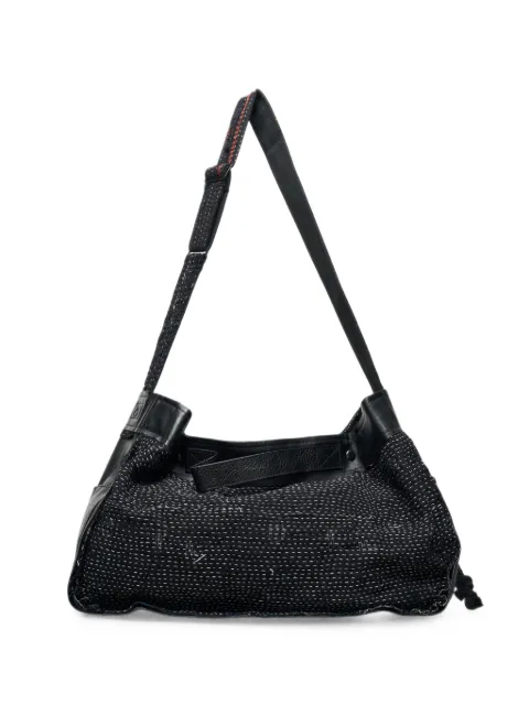 Y's x FAF Kantha contrast-stitch shoulder bag