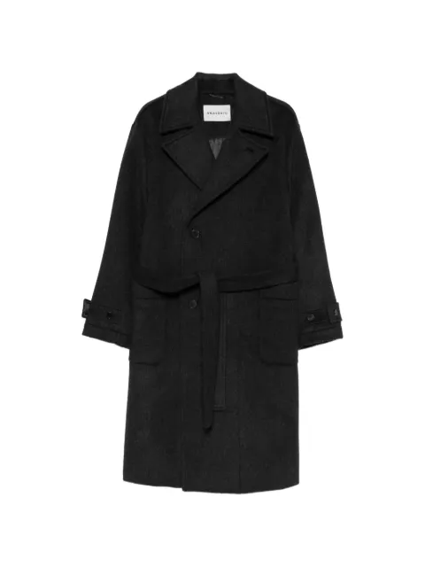 AMARANTO  belted button-fastening coat