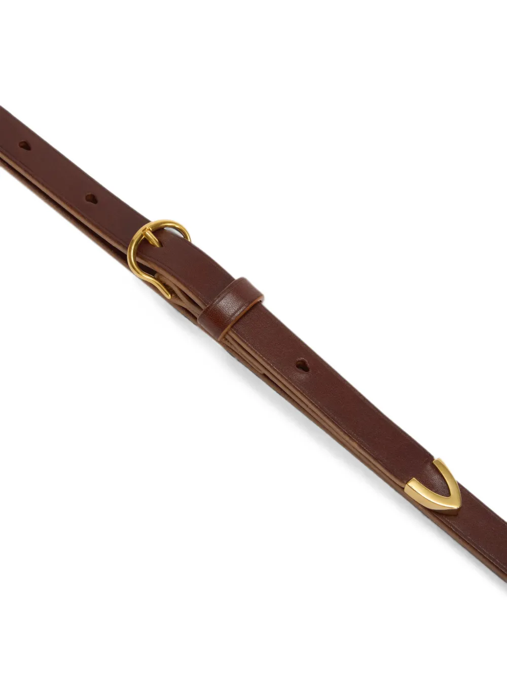 Jil Sander belt leather with metal horseshoe-shaped buckle Bruin
