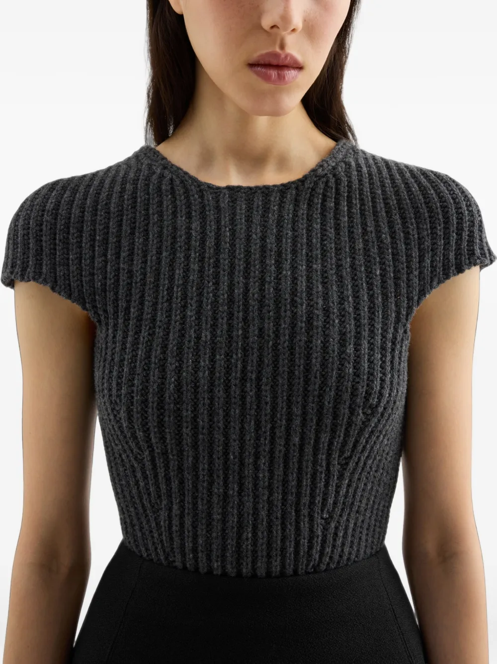Jil Sander Wollen gebreide top Grijs