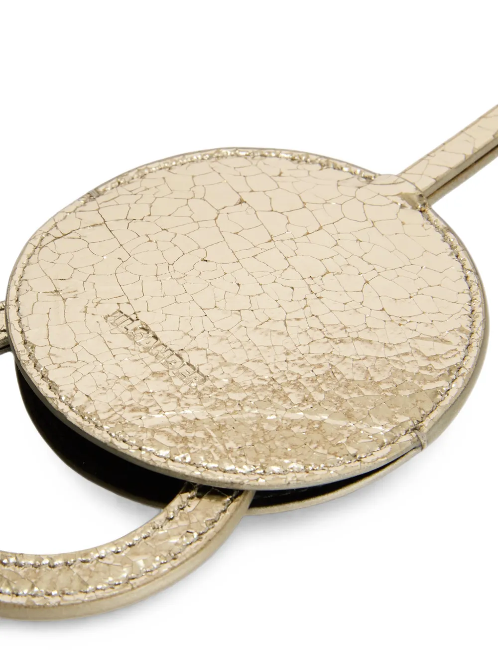 Jil Sander Cannolo crackled-leather mirror case Goud