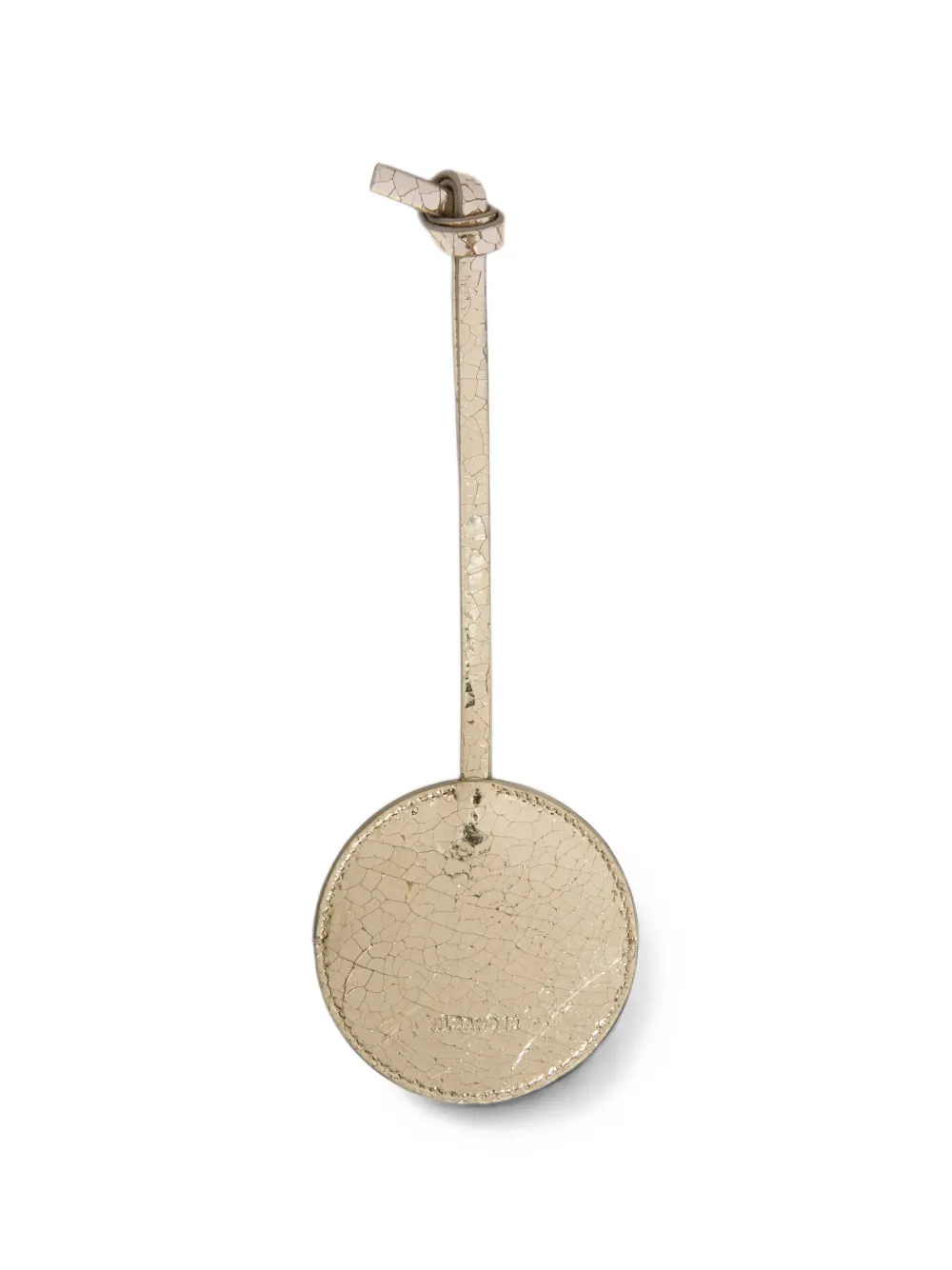 Jil Sander Cannolo Crackled-leather Mirror Case In Gold