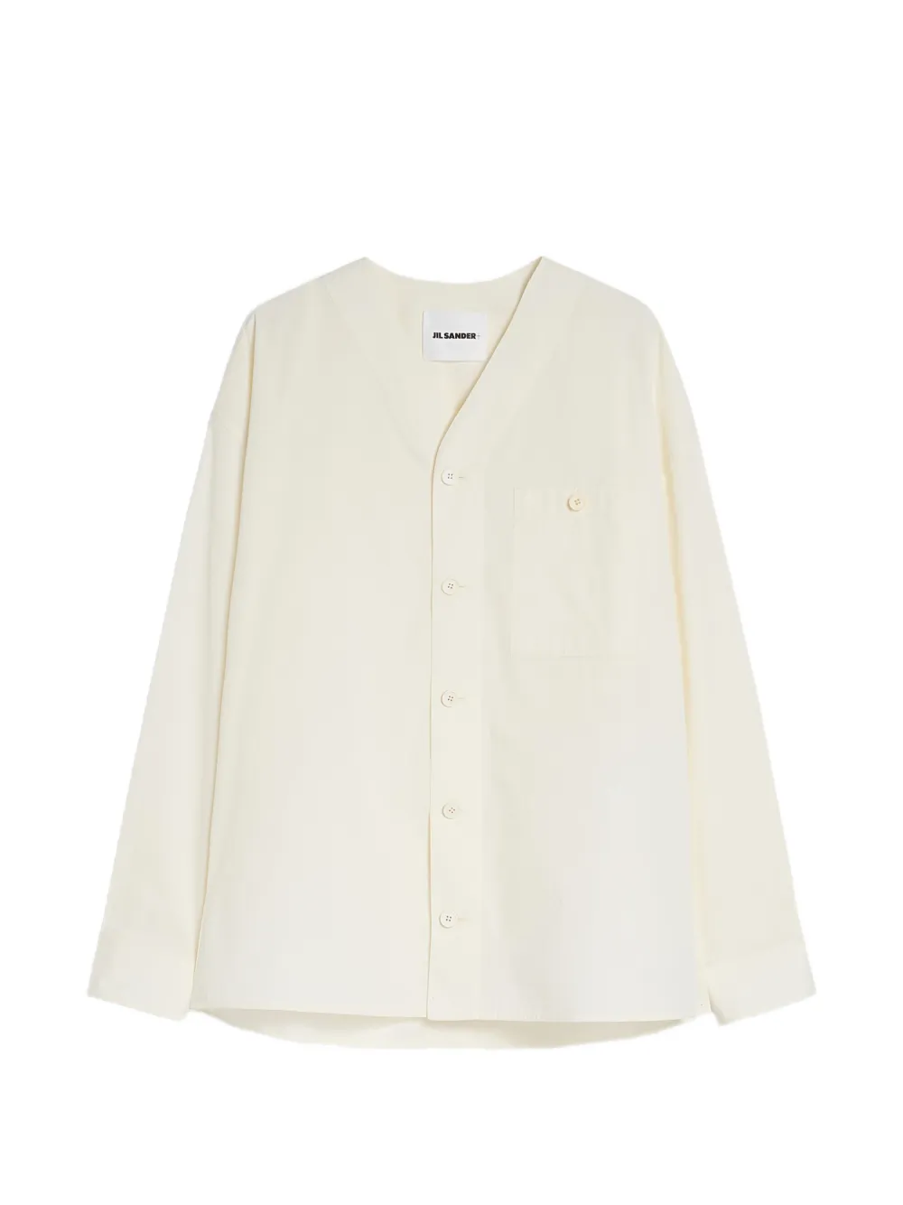 Jil Sander V-neck cotton poplin shirt