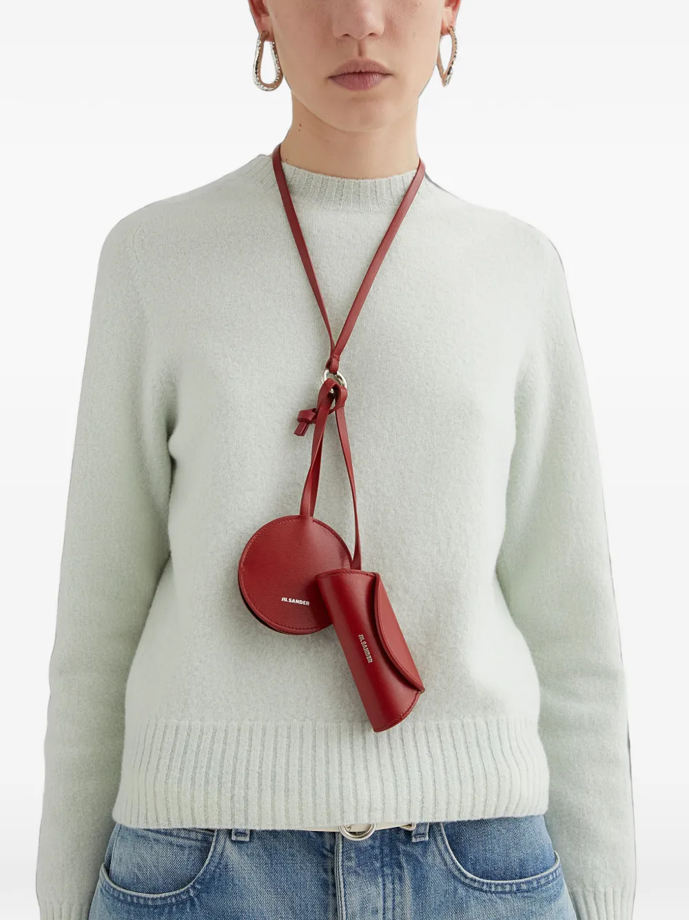 Jil Sander Cannolo spiegelhoes Rood