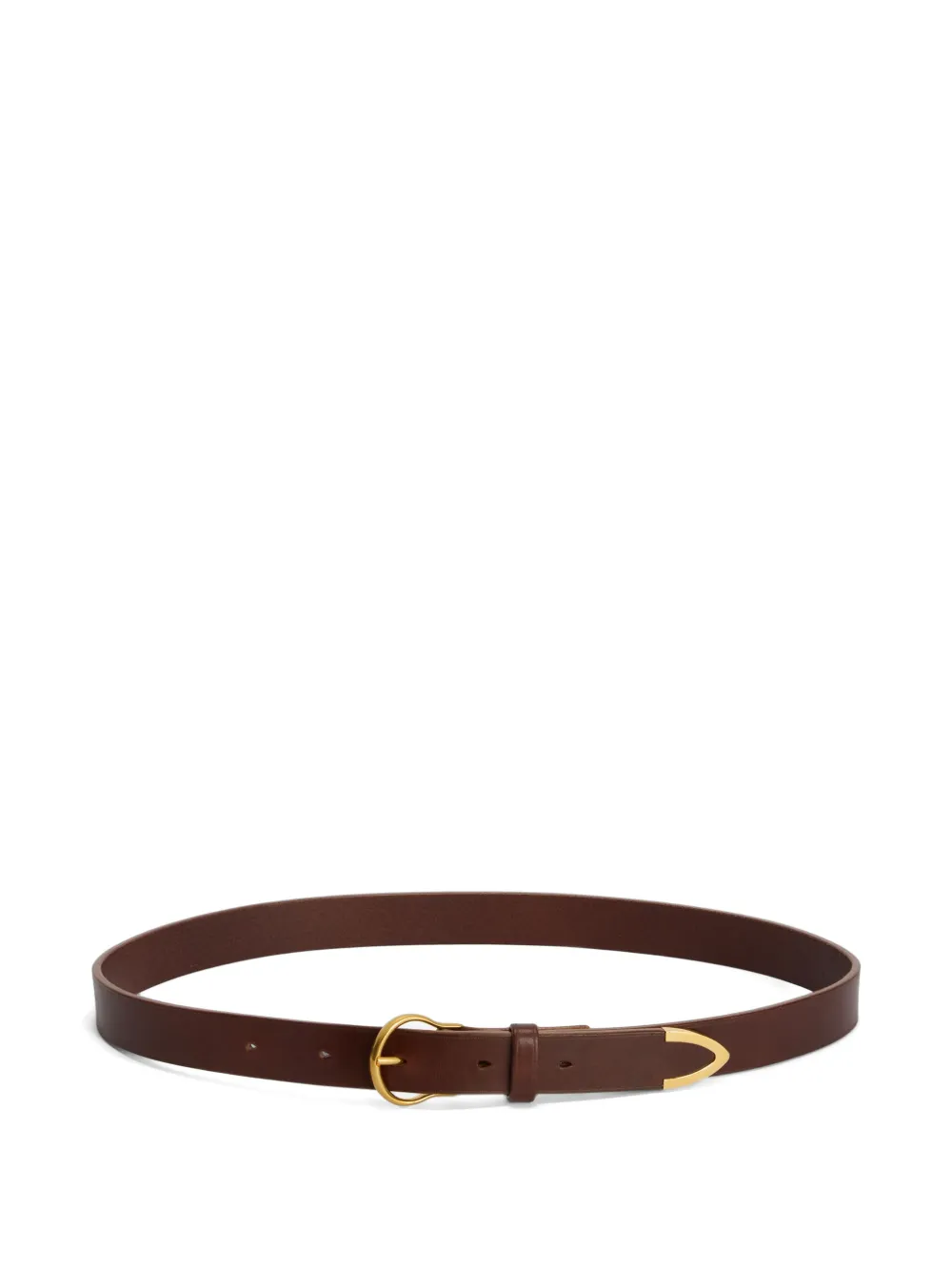 Jil Sander belt vegetable-tanned leather with round metal buckle - Marrone