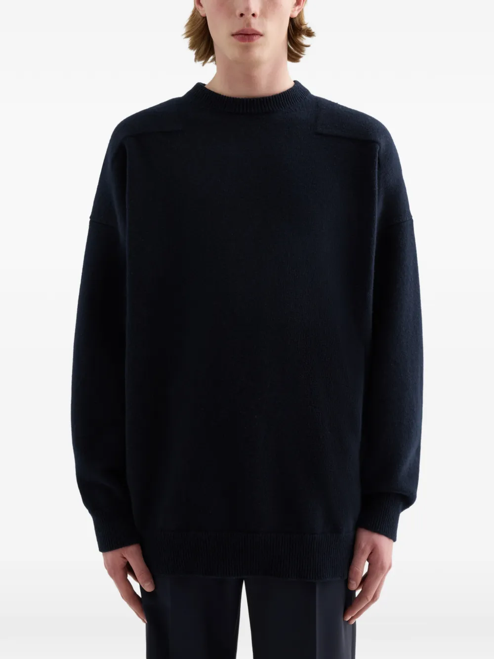 Jil Sander Wollen trui met ronde hals Blauw