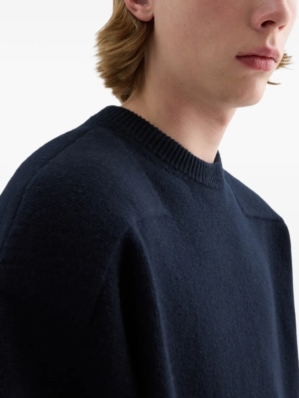 Jil Sander Wollen trui met ronde hals Blauw