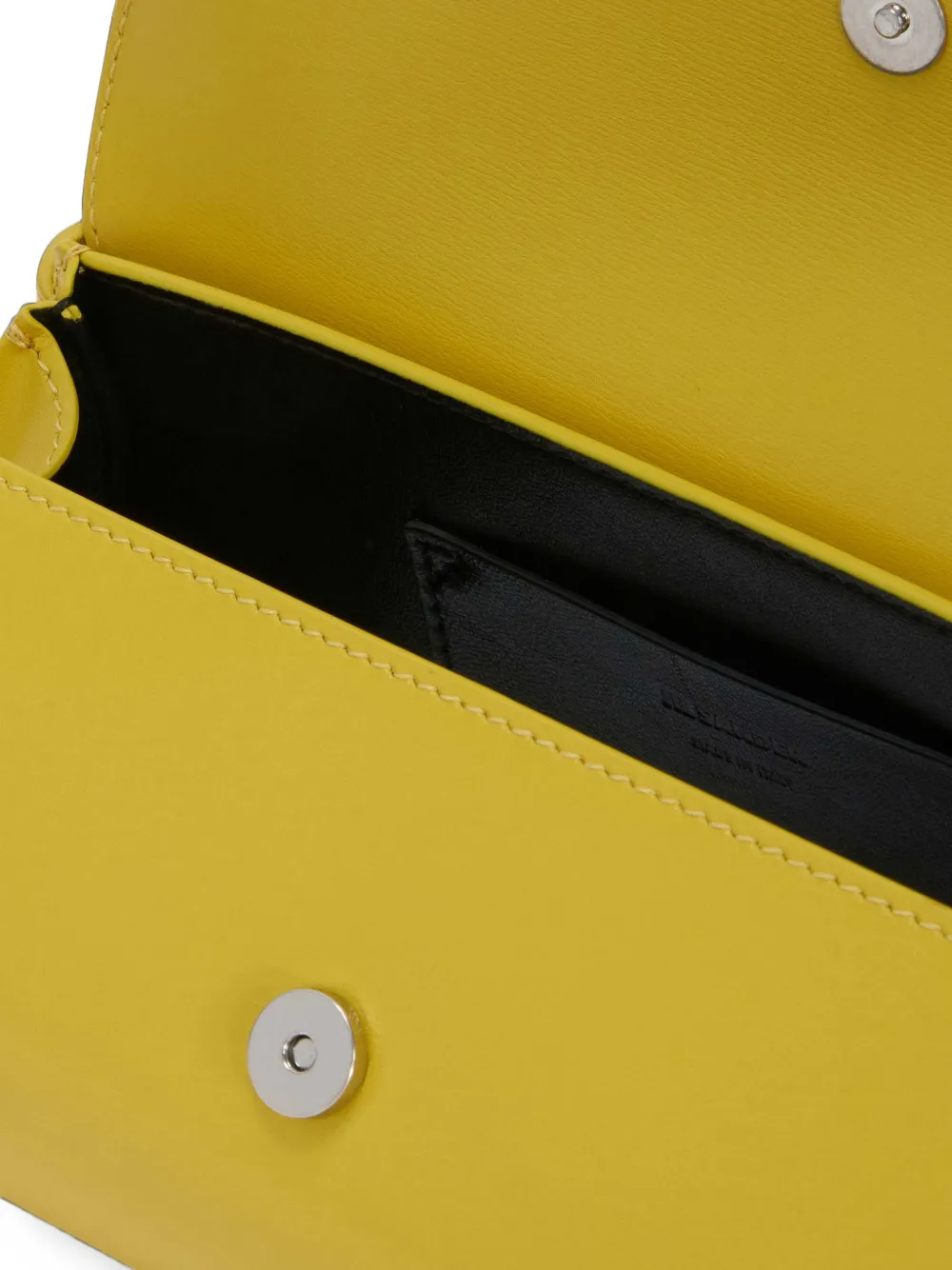 Jil Sander small Cannolo leather shoulder bag Geel
