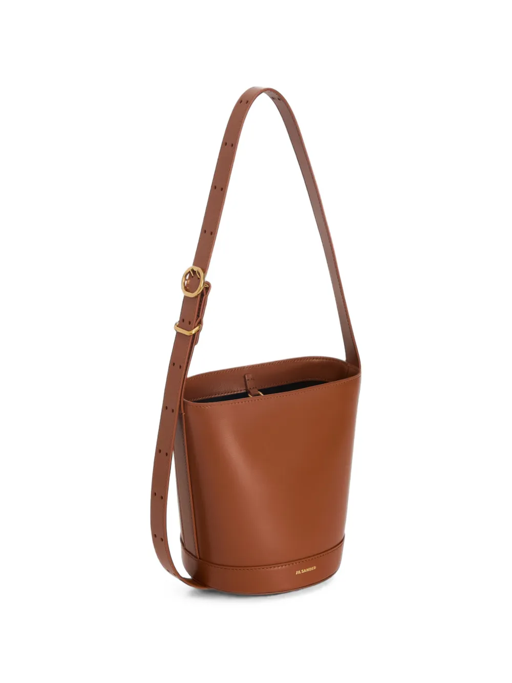Jil Sander Cannolo leather bucket bag Bruin