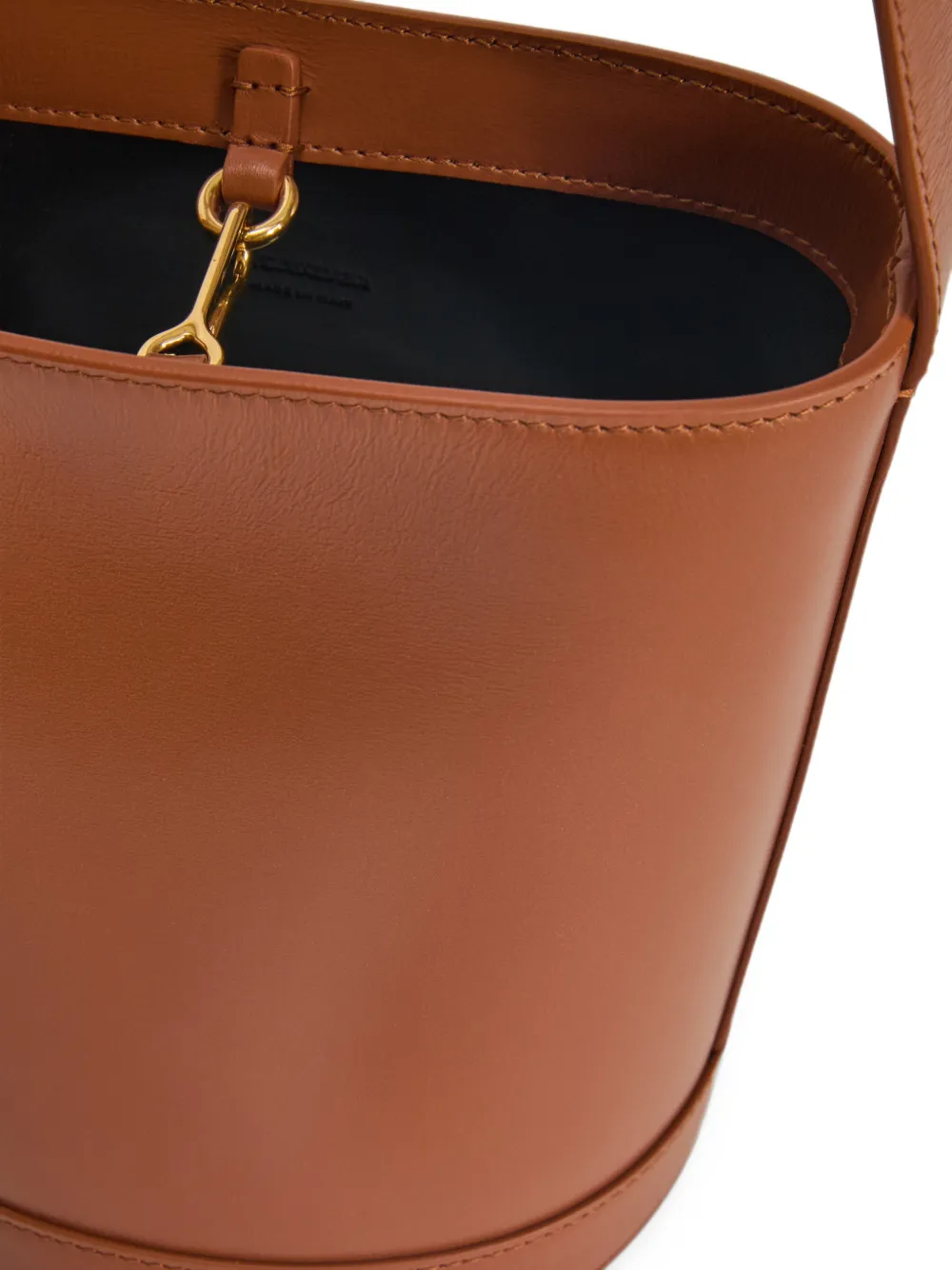 Jil Sander Cannolo leather bucket bag Bruin