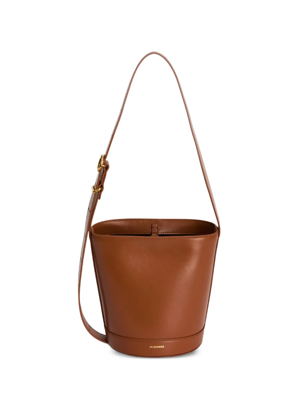 Jil Sander Cannolo leather bucket bag - Marrone