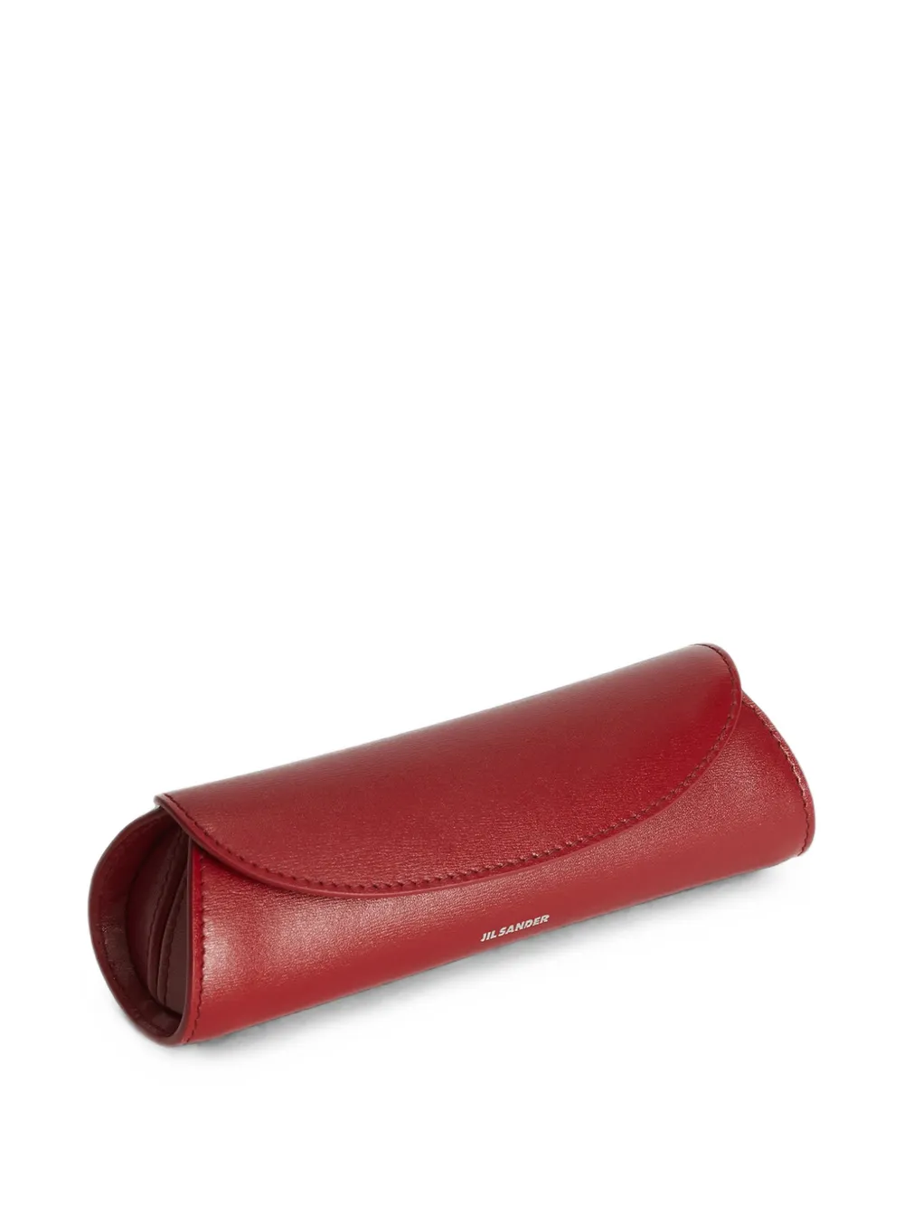 Jil Sander Cannolo leather glasses case Rood