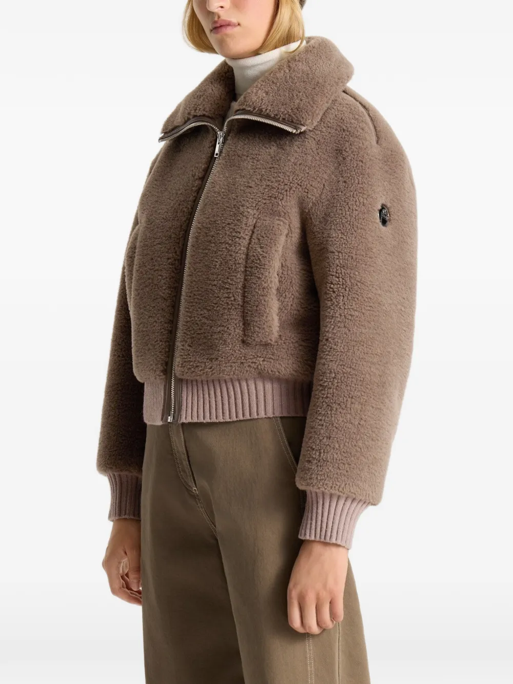 Fusalp Melsy jack met fleece textuur Bruin
