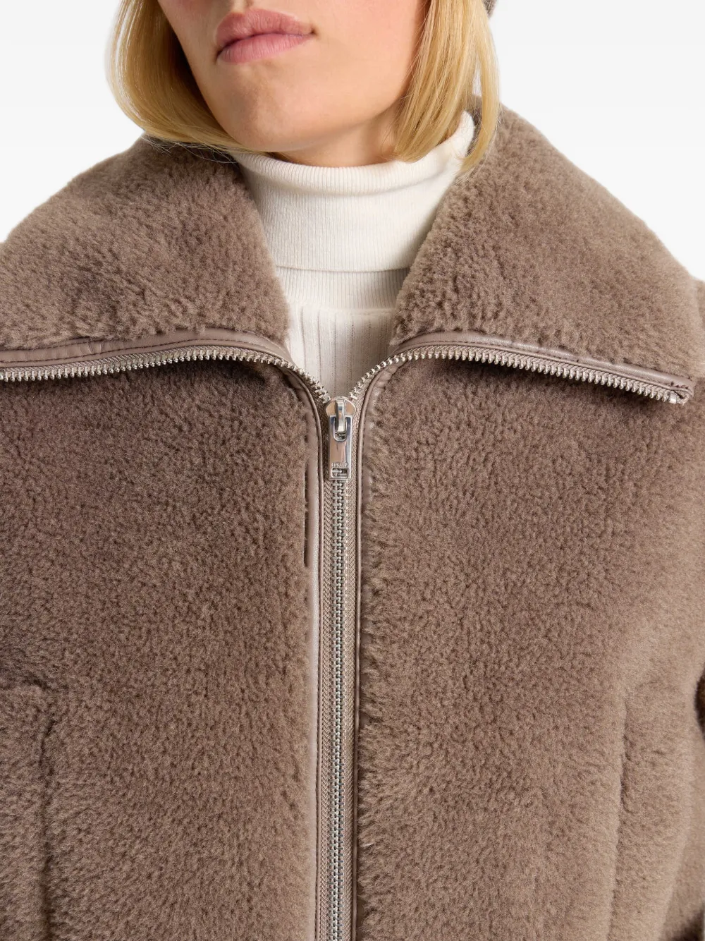 Fusalp Melsy jack met fleece textuur Bruin