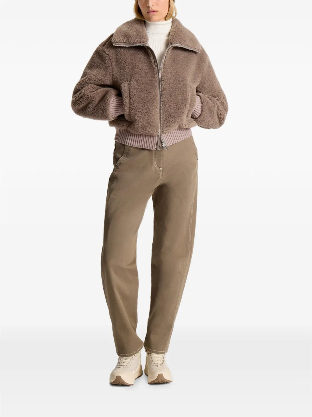 Fusalp Melsy jack met fleece textuur Bruin