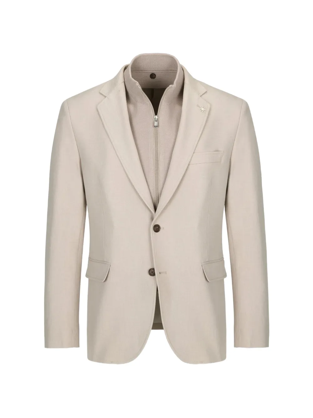 Manuel Ritz layered single-breasted jacket - Toni neutri