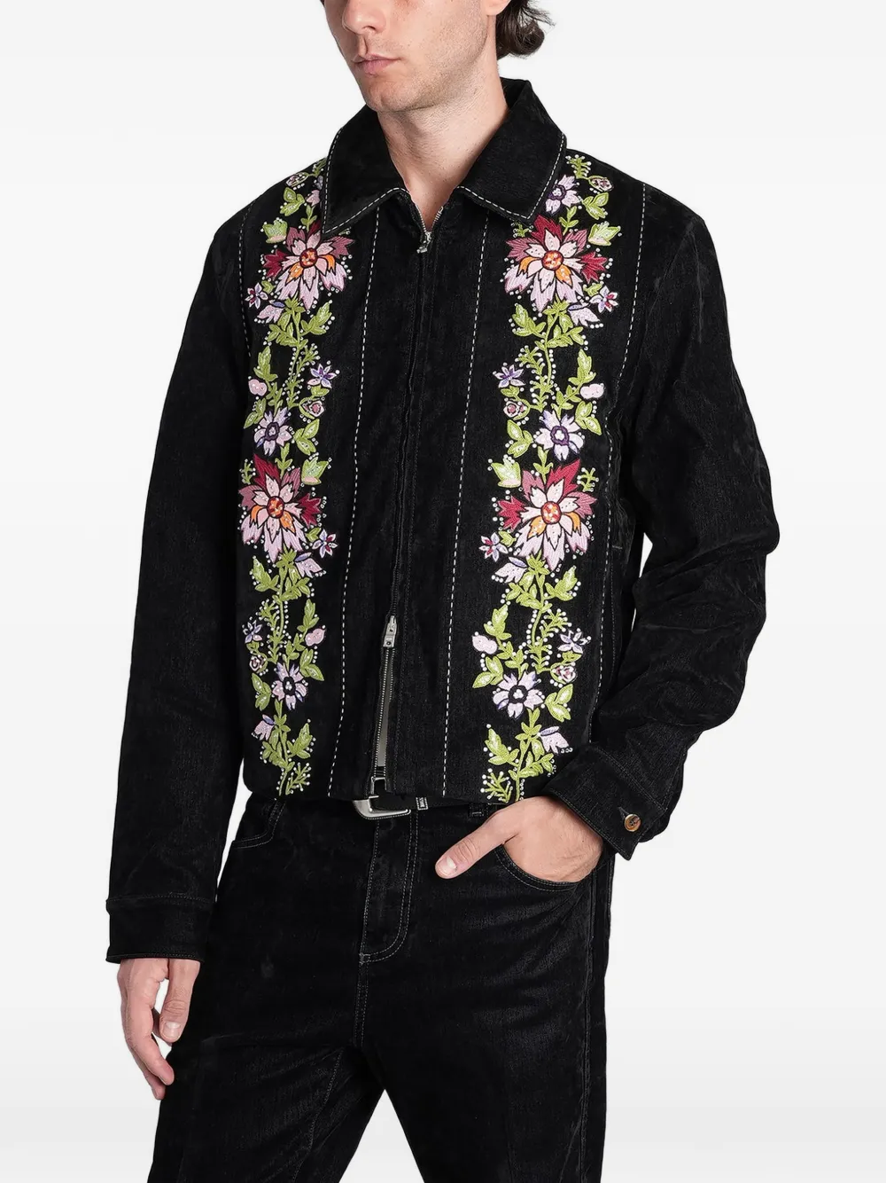 AMIRI Verfraaide blouse met bloemen Zwart